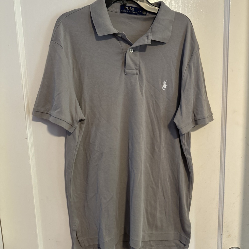 Polo Ralph Lauren Polo Shirt Men Large Gray  Short Sleeve  Preppy